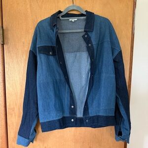 JODIFL Women's Two-Tone Blue Jean Jacket